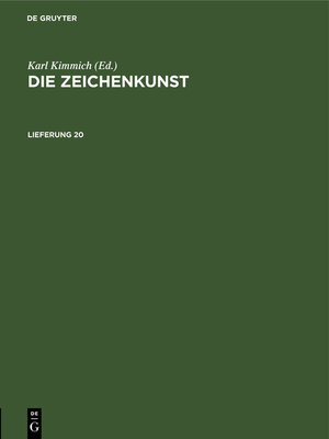 cover image of Die Zeichenkunst. Lieferung 20